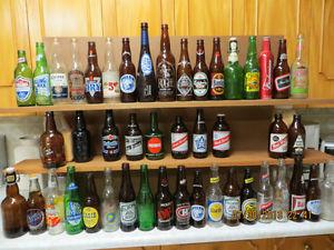 BEER BOTTLES WITH PAINTED LABELS