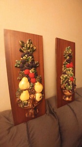 Beautiful Vintage Wooden Wall Decor Fruit