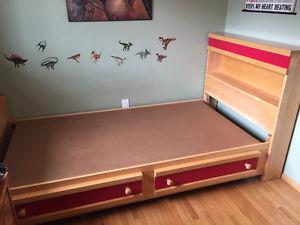 Bed frame with drawers