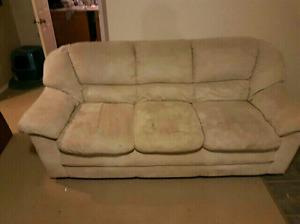 Beige Microfiber Couch.