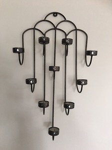 Black Wrought Iron Candle Holder Wall Art