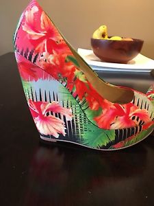 Brand New Aldo Multi-colour Wedge Peep-toe