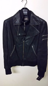 Brand new never worn women's black leather jacket still have