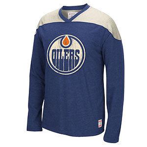 Edmonton Oilers Retro Long Sleeve Appliqué T-Shirt