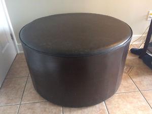Espresso Rawhide Leather Coffee Table