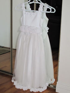 First Communion Flowered Dress with Petticoat