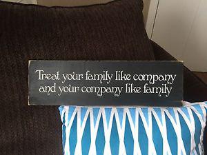 Hand Painted & Handmade "Treat Your Family" Wooden Signs