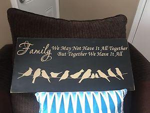 Large Hand Painted & Handmade "Family" Wooden Sign