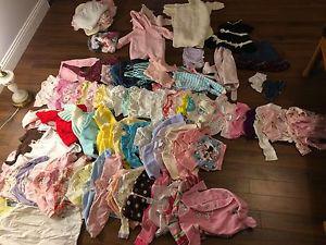 Large lot of baby girl clothing 0-6m