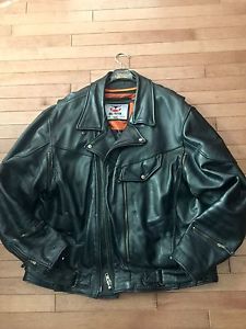 Men's Bull Faster brand leather motorcycle jacket