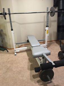 Olympic bench/ Olympic bar and weights
