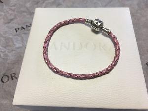 Pandora pink leather bracelet