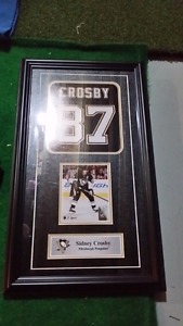 Penguins Crosby Framed. Various sporting goods and