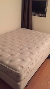 Queen mattress, box spring, bedframe $250 OBO