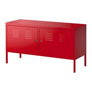 Red metal cabinet