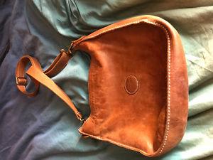 Roots tribe leather "saddle" bag