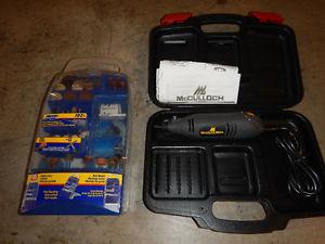 Rotary tool with accessory kit (Dremel style)