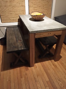 Rustic Concrete Tables & Benches