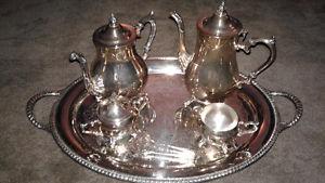 Silver Tea and Coffee Set with Tray
