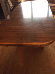 Solid Oak Double- Pedestal Table
