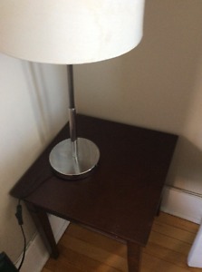 Table lamp with cream shade