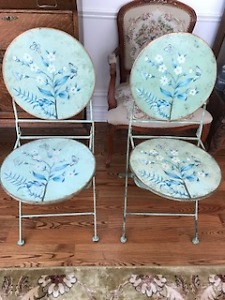Two Stunning Antique Outdoor Chairs - Fold-up