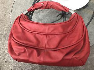 Used Red Large Purse with multiple pockets