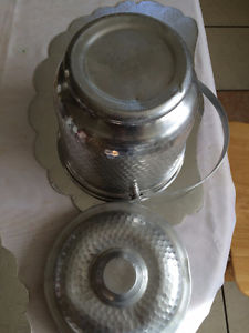 Vintage Aluminum Hammered Ice Bucket $ price reduced