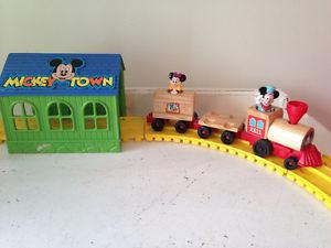 Vintage Mickey Mouse Train Set