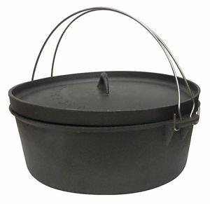 new 8qt cast iron dutch oven with a tripod, perfect for