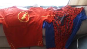 2 small men's superhero shirts