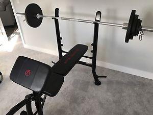 7ft Olympic bar and weights for sale