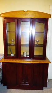 All wood-2 tone buffet & cabinet