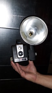 Antique camera and hospital light