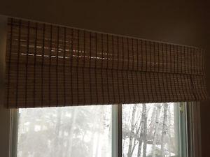Bamboo roman blinds with pull cords
