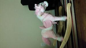 Beautiful Pink/ White Rocking Horse
