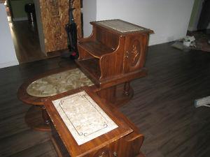 Brown Coffee Table and 2 End tables