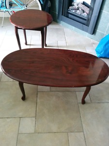 Cherry wood finish Coffee table and End table