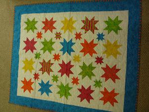 Colorful Star lap or baby quilt
