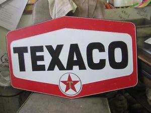 DECORATIVE TEXACO STAR TIN SIGN $ GAS OIL MANCAVE DECOR