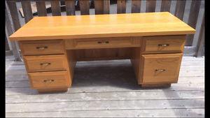 Large, Hand-crafted, Solid Oak Office Desk