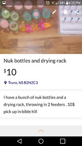 Nuk bottles and drying rack