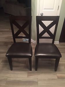 Solid wood chairs x 2