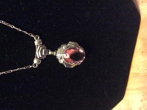 Sterling Pink Tourmaline Necklace