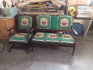 Vintage chair and love seat