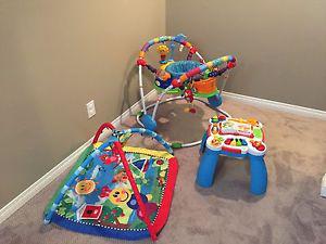 Wanted: Baby play mat, music table, and baby bouncer