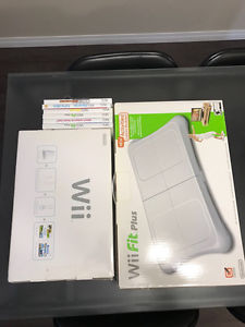 Wii, Wii Fit board and games for sale