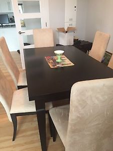 Wood Table with 6 chairs
