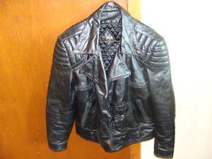 small to smaller medium sized black leather jacket