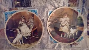 2 Royal Doulton plates with papers.